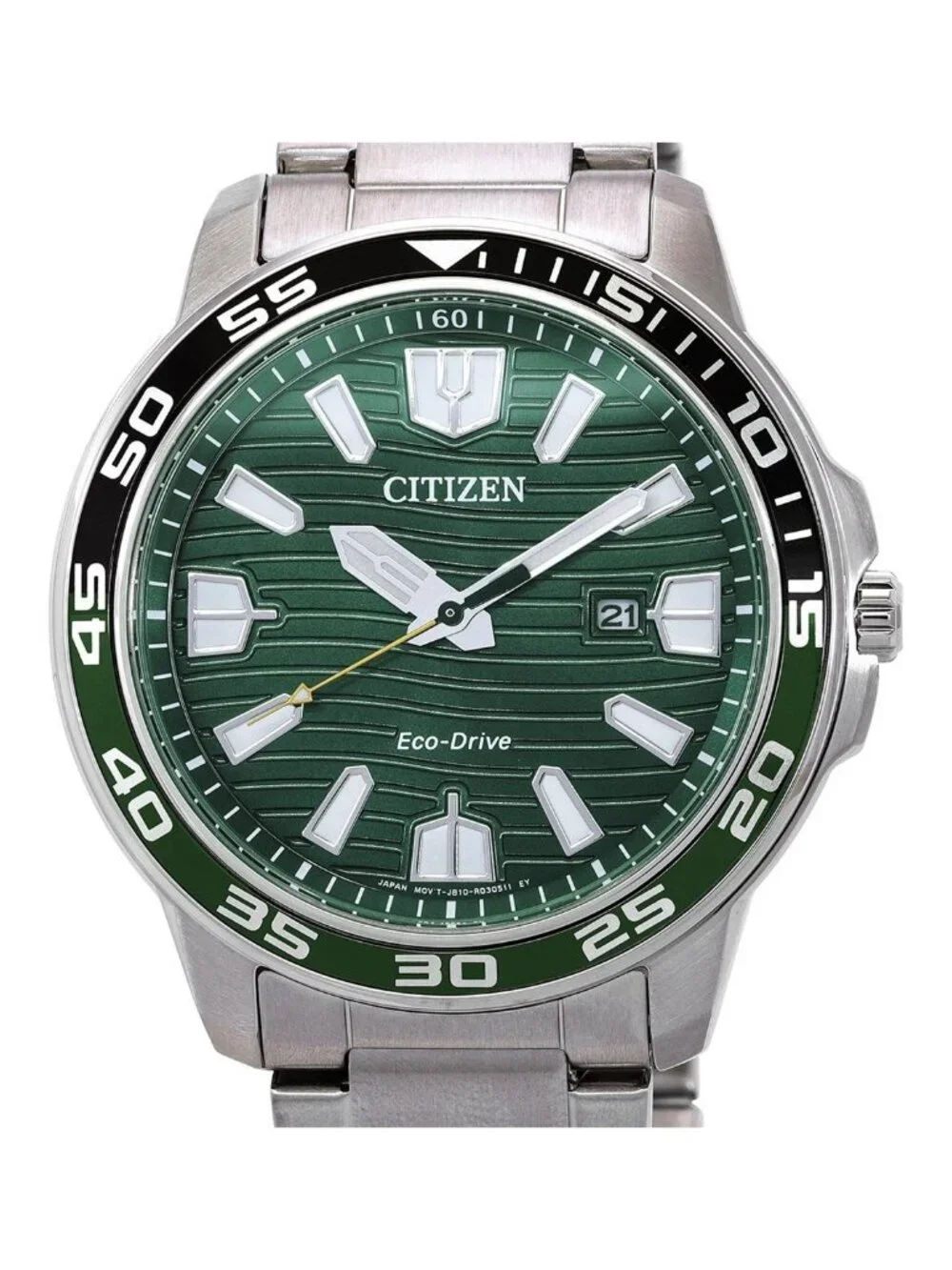 NWT Citizen Eco-Drive Green Dial Stainless Steel Men's Watch